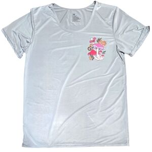 Blue Star Clothing Co. Mushroom Design Graphic Tee Size M in Gray/Silver NWOT